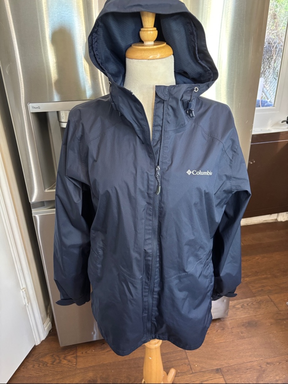 Columbia Navy Blue Hooded Rain Shell